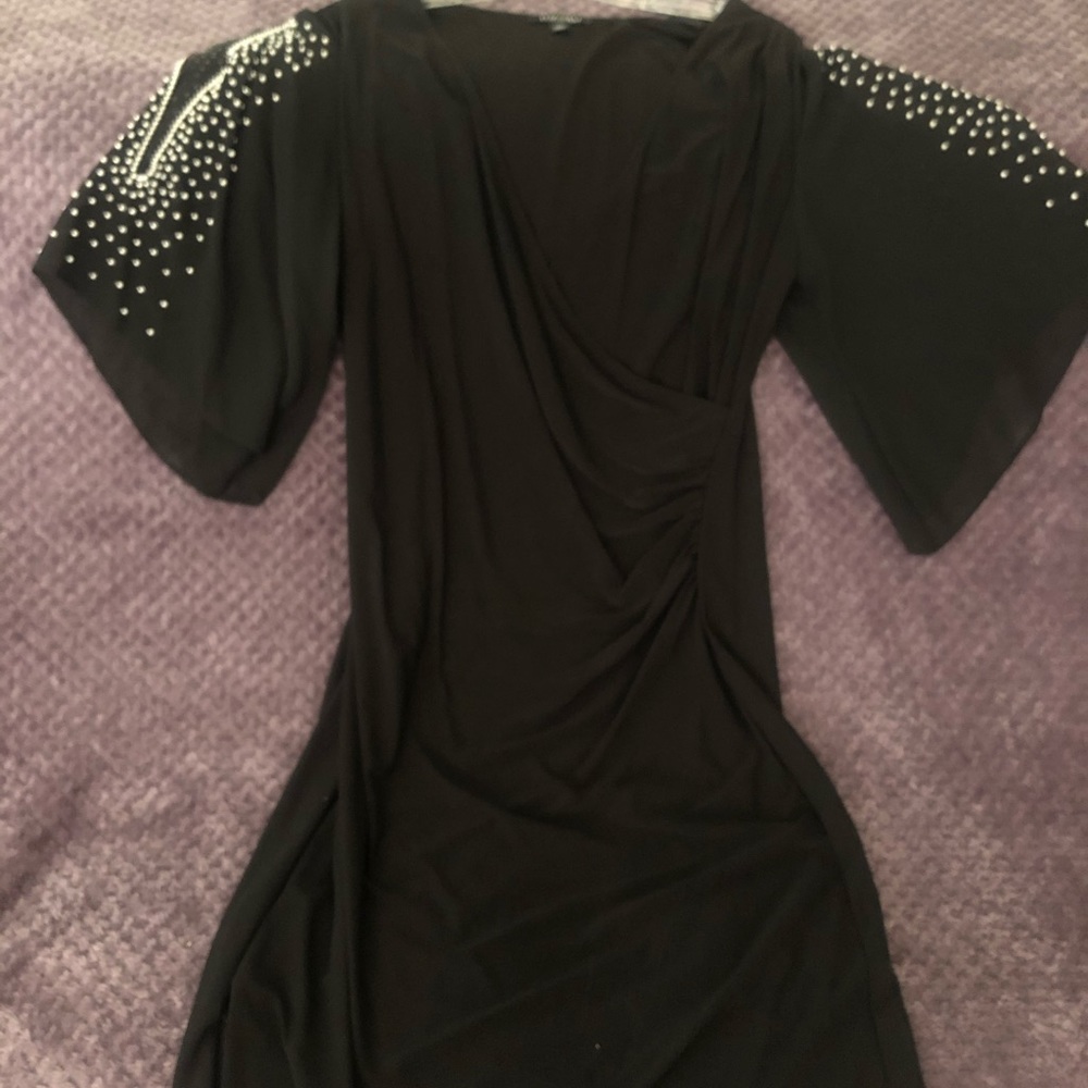 Black bell sleeve dress